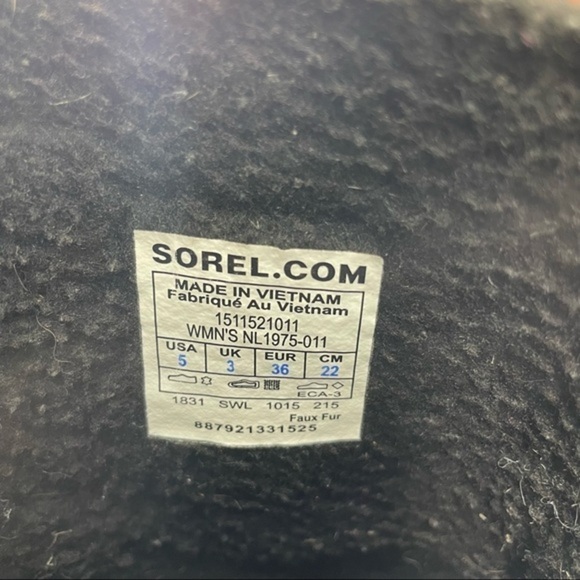 Sorel Glacy‎ Suede Boot Black Women's Size 5 NL1975 - Picture 6 of 8